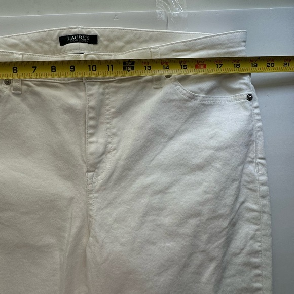 Lauren Ralph Lauren Women's Size 14 Jeans White Cotton Elastane Straight Denim - Picture 5 of 10